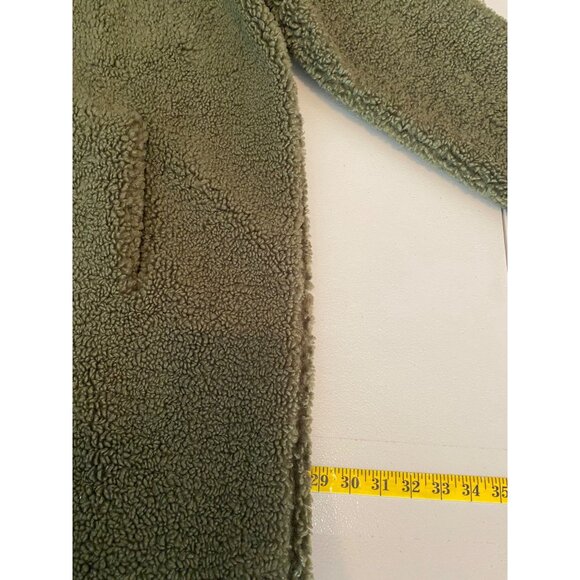 J.Jill Womens Olive Green Soft Faux Fuzzy Fur Coat 2X - Picture 10 of 11